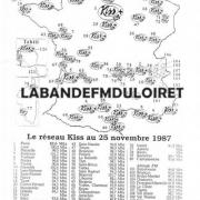 carte des fréquences KISS FM novembre 1987