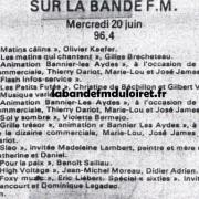 grille des programmes 20 juin 1984