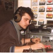 Dominique a l'antenne en 1986.